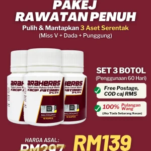 Pakej 3 botol Araherbs Kacip Fatimah Plus
